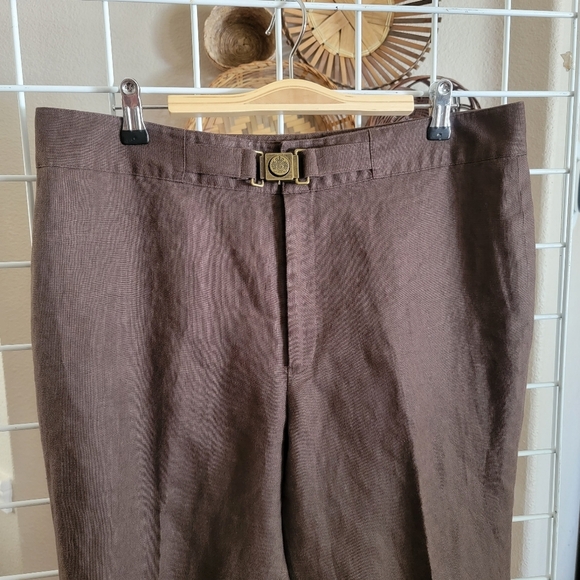Chaps Linen Crop Trouser Pant Sz 12 - Picture 4 of 5